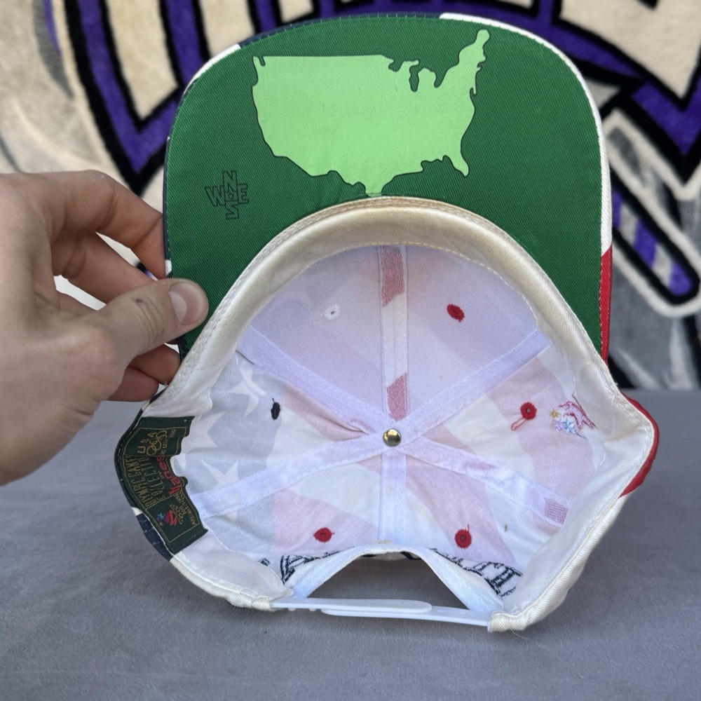 Vintage USA hat Cap Snap Back Stars Stripes Olympics Atlanta 1996 Mens - Picture 5 of 6